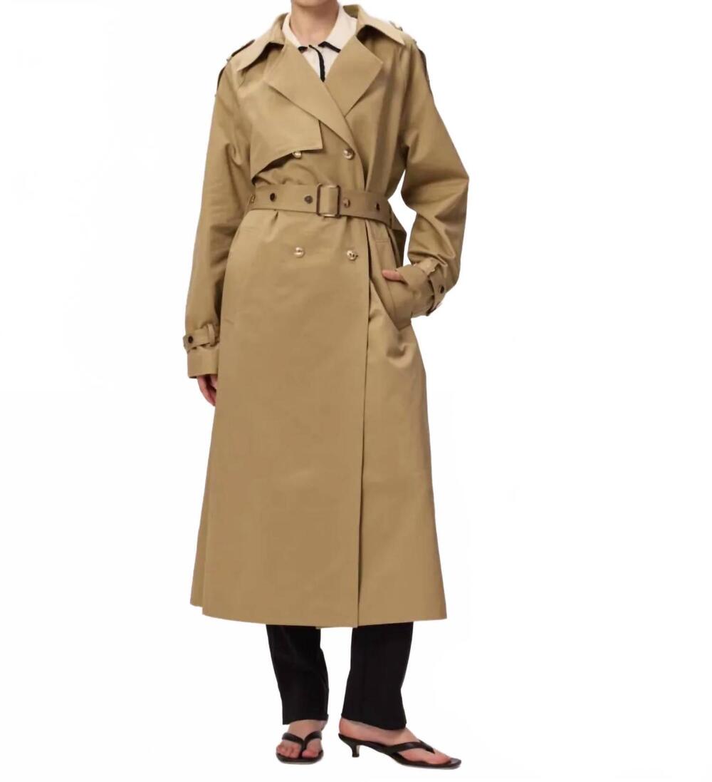 NEW ELODIE THE LABEL women's anthea trench coat in sand